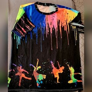 Shein>MED>BLK MULTI COLORED>T-shirt